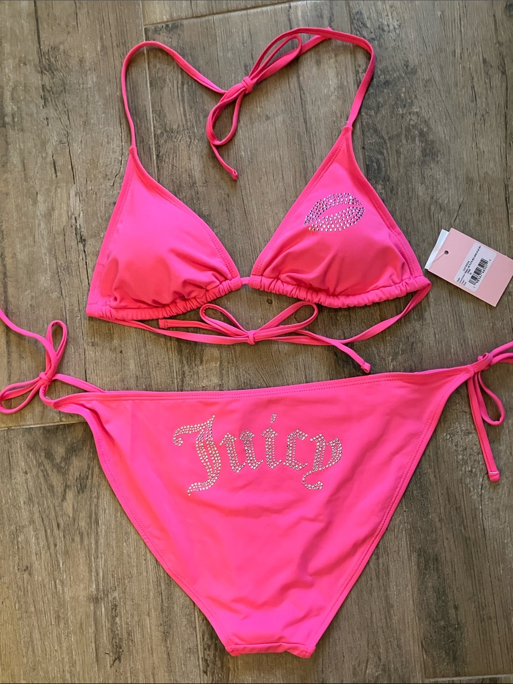 💋Juicy Couture ✨bling✨ bikini 2-piece swimsuit sz XL NWT
